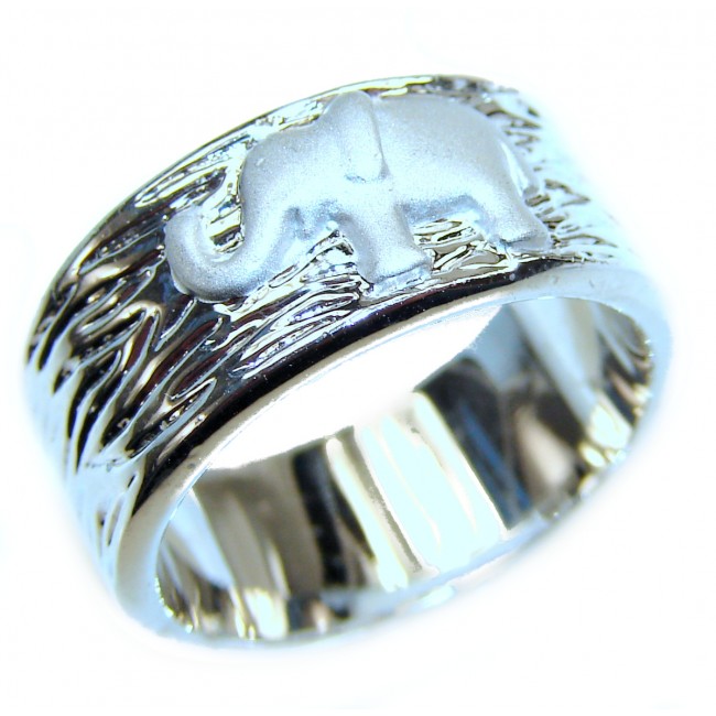 Elephant Bali made .925 Sterling Silver handcrafted Ring s. 5 3/4