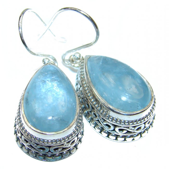 Incredible Aquamarine .925 Sterling Silver handcrafted earrings