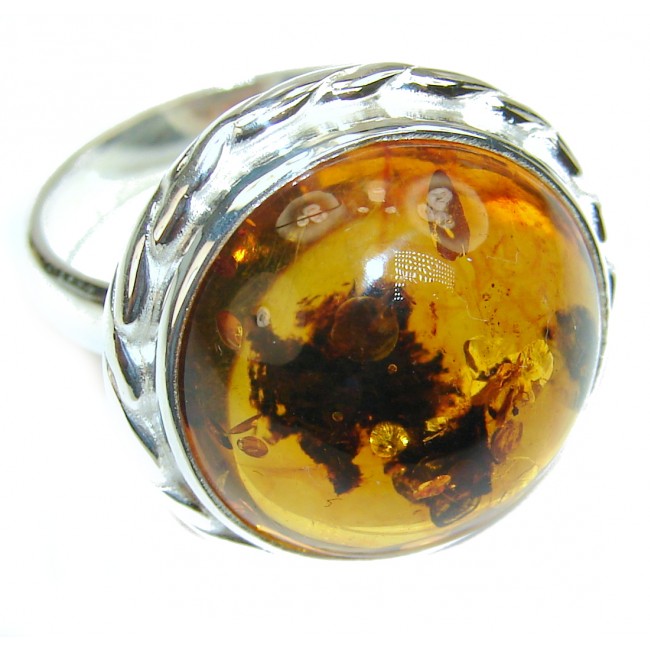 Best quality Baltic Amber .925 Sterling Silver handmade Ring size 10
