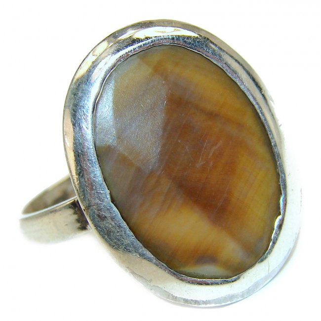 Lovely Cats Eye Sterling Silver Ring s. 8