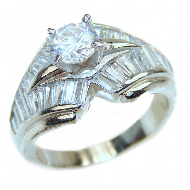 White Topaz .925 Sterling Silver handmade ring size 8