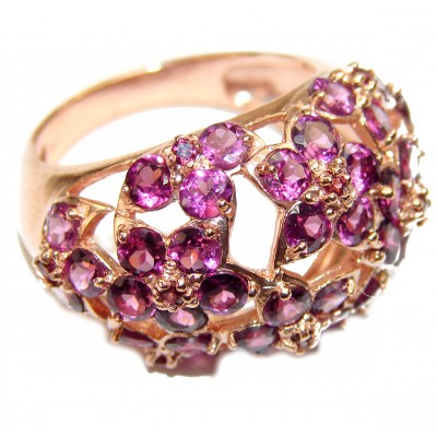 Authentic African Amethyst 18K Gold over over .925 Sterling Silver Ring size 8