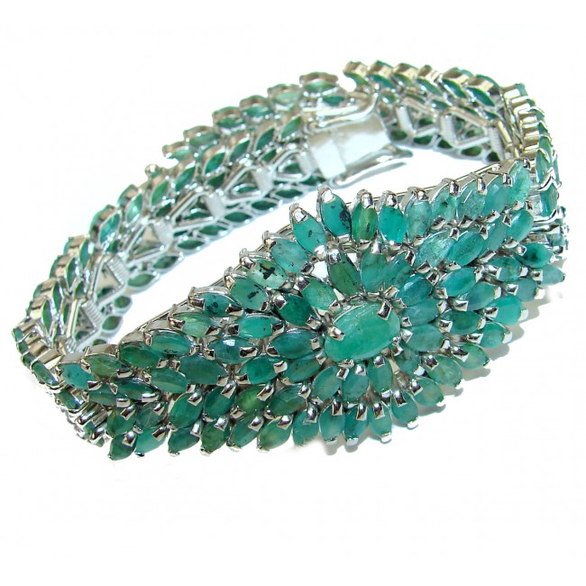 Natalie authentic Emerald .3925 Sterling Silver handcrafted Bracelet
