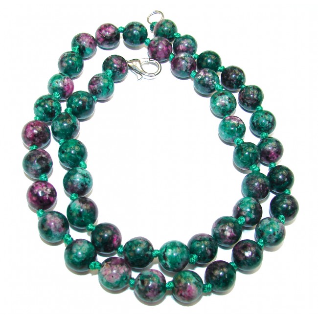 Fantastic quality Ruby in Zoisite .925 Sterling Silver handmade Necklace