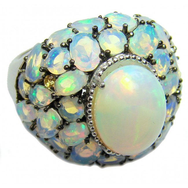 BINDING LOVE Genuine Ethiopian Opal .925 Sterling Silver handmade Ring size 9