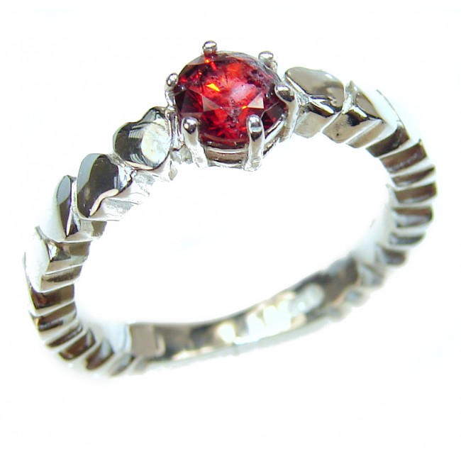 Majestic Authentic Garnet .925 Sterling Silver handmade Ring s. 6