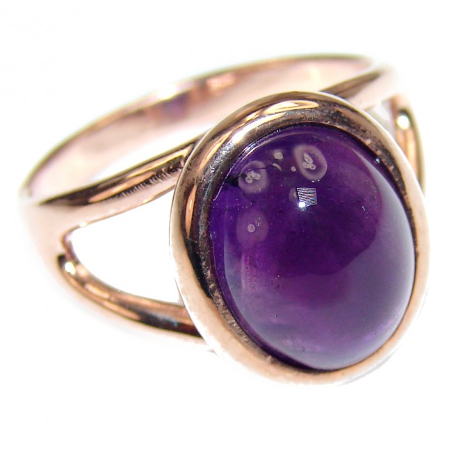 Royal Quality 29.5 carat Amethyst 18K Gold over .925 Sterling Silver handcrafted Statement Ring size 6 1/4