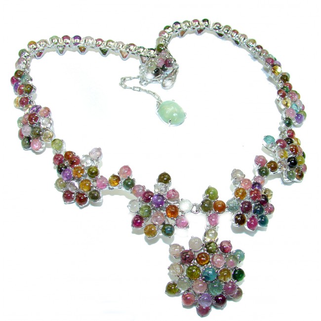 Authentic Brazilian Watermelon Tourmaline .925 Sterling Silver handcrafted transforming necklace