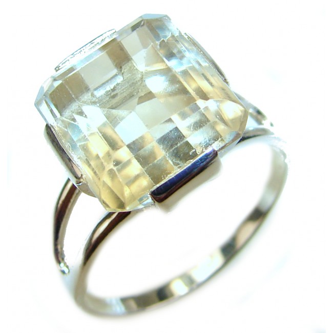 Cocktail Style 28.55 carat Natural Citrine .925 Sterling Silver handcrafted LARGE Ring s. 9 3/4