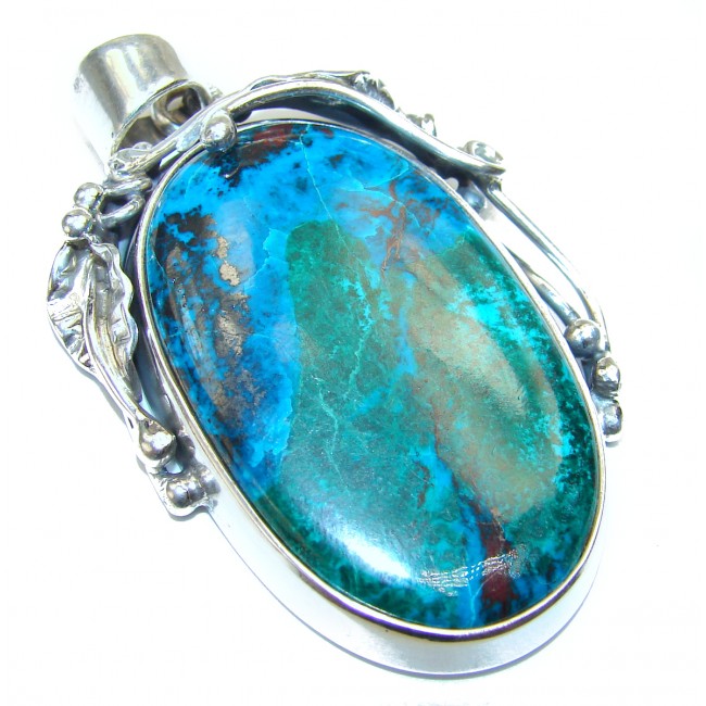 Fabulous Chrysocolla .925 Sterling Silver handcrafted Pendant