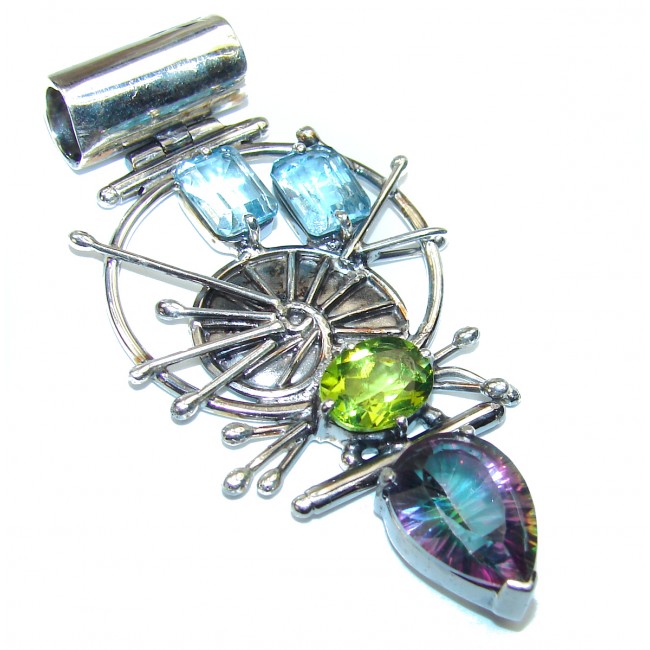 Undr The sea Magical Aurora Topaz .925 Sterling Silver handcrafted Pendant