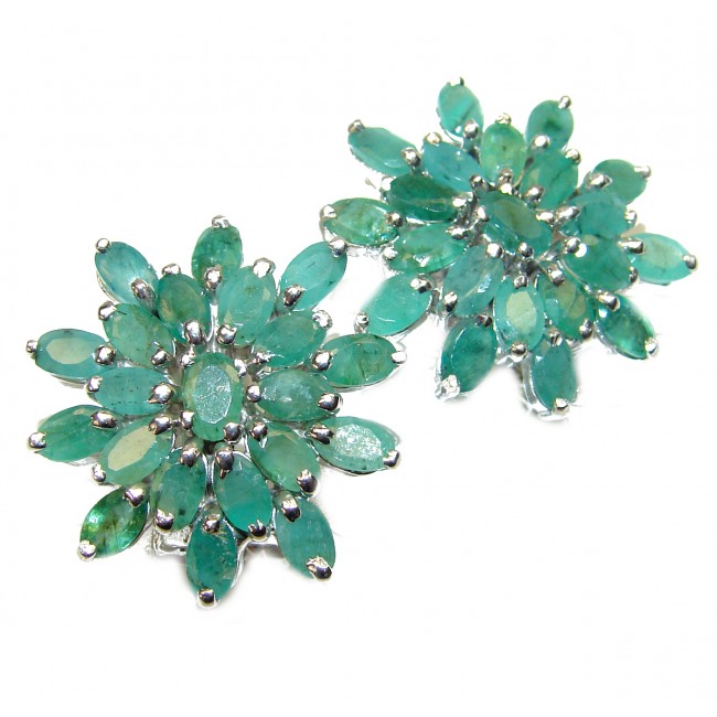Very Unique authentic Emerald .925 Sterling Silver handcrafted earrings