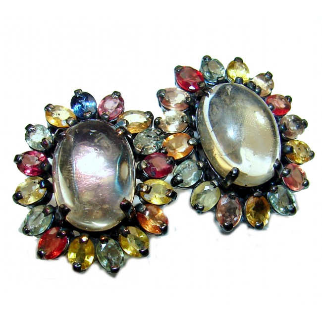 Sublime Citrine Sapphire .925 Sterling Silver handmade earrings