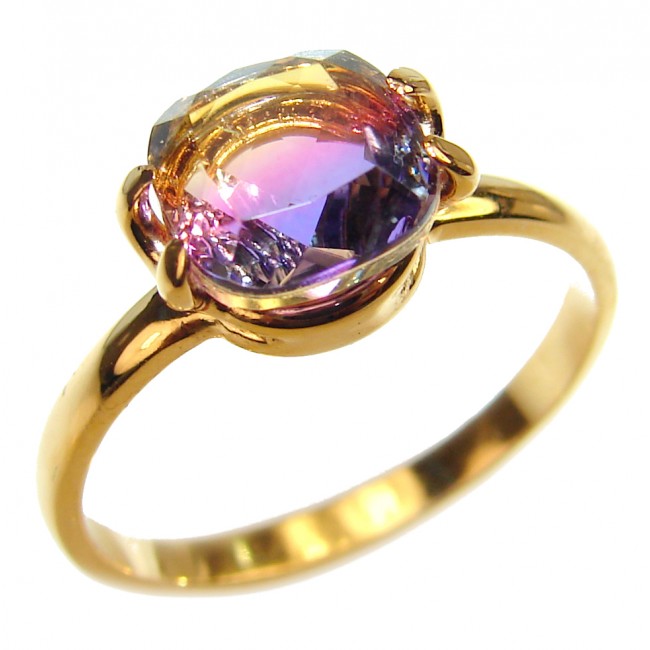 2.3ctw Ametrine 18K Gold over .925 Sterling Silver handcrafted Ring size 8 3/4