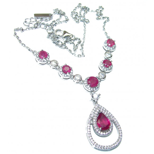 Spectacular authentic Ruby .925 Sterling Silver handcrafted necklace