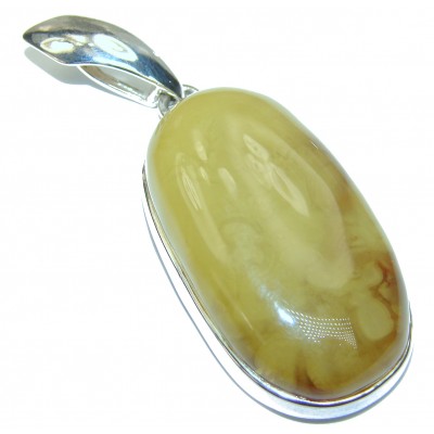 Golden Beauty Natural Baltic Butterscotch Amber .925 Sterling Silver handmade Pendant