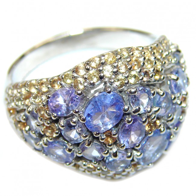 African Tanzanite .925 Sterling Silver handmade Ring s. 8