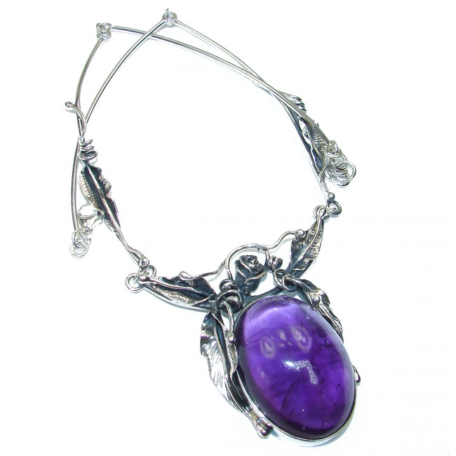 Purple Queen Great genuine Amethyst .925 Sterling Silver handmade Necklace