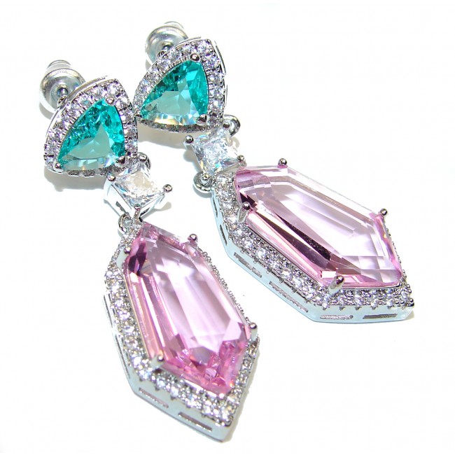 Sublime Pink Topaz .925 Sterling Silver handmade earrings