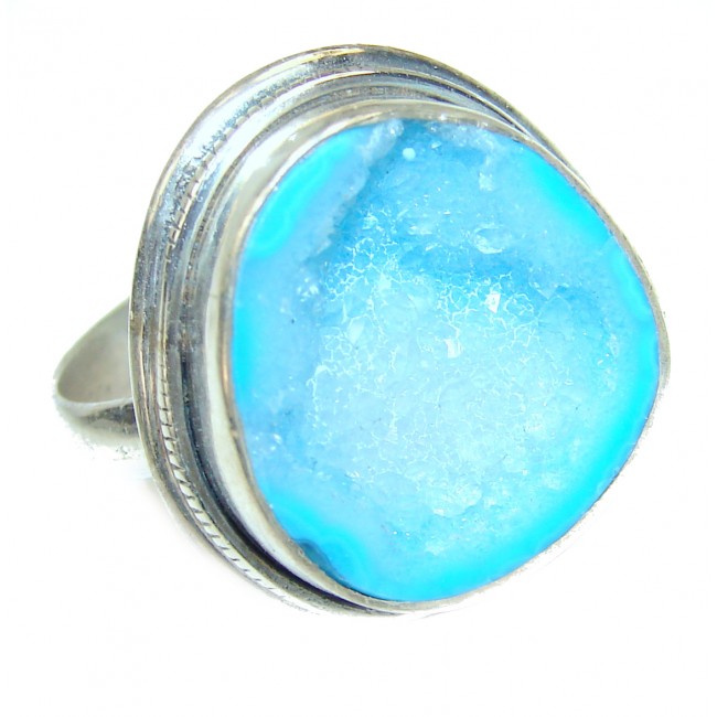 Amazing Crystal Druzy Sterling Silver Ring s. 9