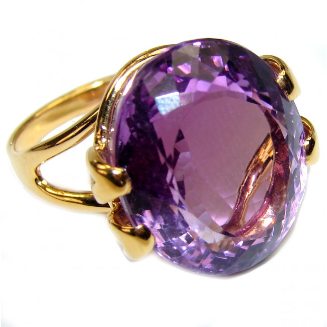 Purple Reef Amethyst 18 K Gold over .925 Sterling Silver Ring size 9 1/4