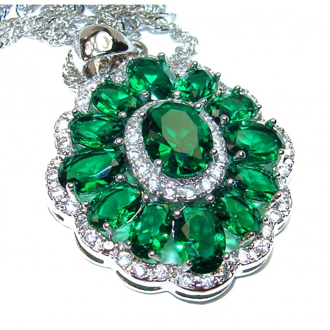 Incredible Natural Chrome Diopside .925 Silver handcrafted Necklace