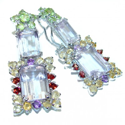 Incredible quality Pink Amethyst .925 Sterling Silver handcrafted earrings
