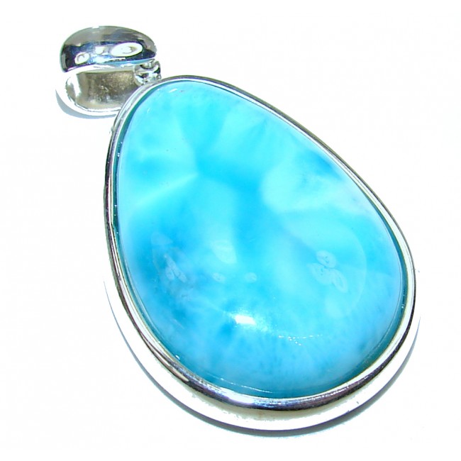 Best amazing quality Larimar from Dominican Republic .925 Sterling Silver handmade pendant