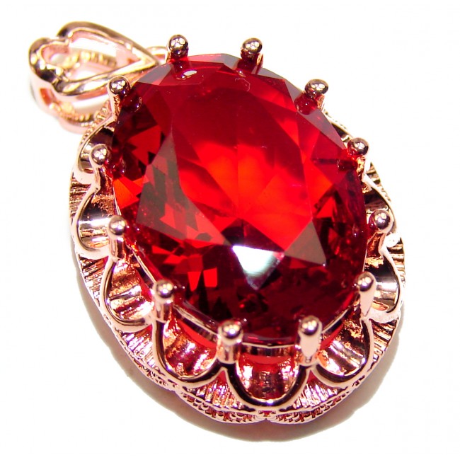 Incredible Red Topaz 925 Sterling Silver handmade Pendant