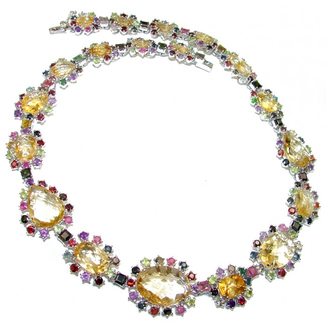 MasterPiece genuine Citrine .925 Sterling Silver brilliantly handcrafted necklace