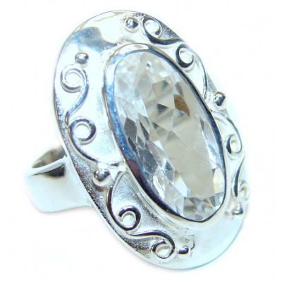 Classy White Topaz .925 Sterling Silver handmade ring size 5 1/2