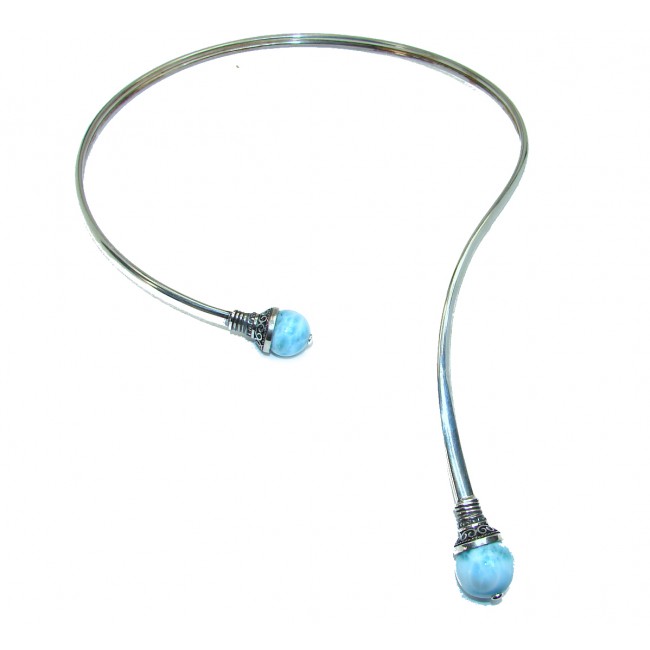LARGE One of the kind Nature inspired Larimar .925 Sterling Silver handmade necklace