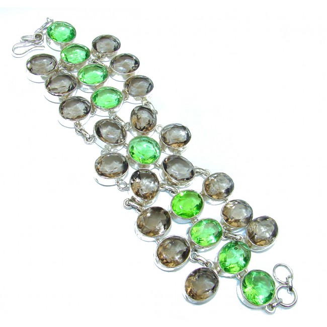 Green Quartz .925 Sterling Silver handcrafted Bracelet