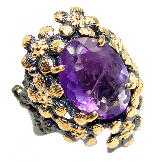 Purple Beauty Amethyst 14K Gold over .925 Sterling Silver Ring size 7