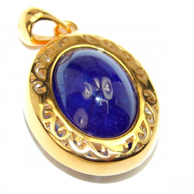 23.5 carat genuine Sapphire 18K Gold over .925 Sterling Silver handmade Pendant