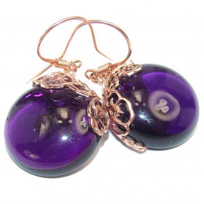 Exclusive natural Amethyst 18K Gold over .925 Sterling Silver Earrings