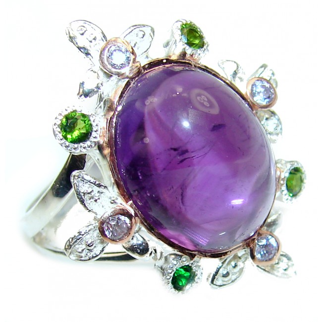 Purple Beauty Amethyst 14K Gold over .925 Sterling Silver Ring size 8 1/4