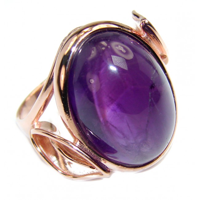 Purple Beauty 58.5 carat Amethyst 18K Gold over .925 Sterling Silver Ring size 7