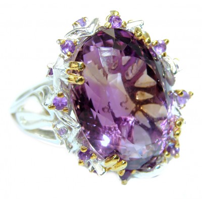 Incredible Ametrine .925 Sterling Silver handcrafted Ring s. 8 1/4