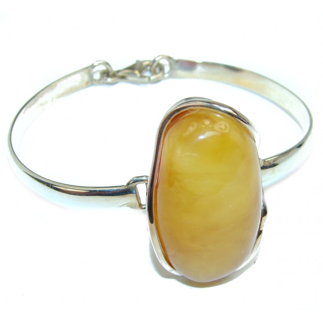 Huge Genuine Baltic Amber .925 Sterling Silver handcrafted Bracelet