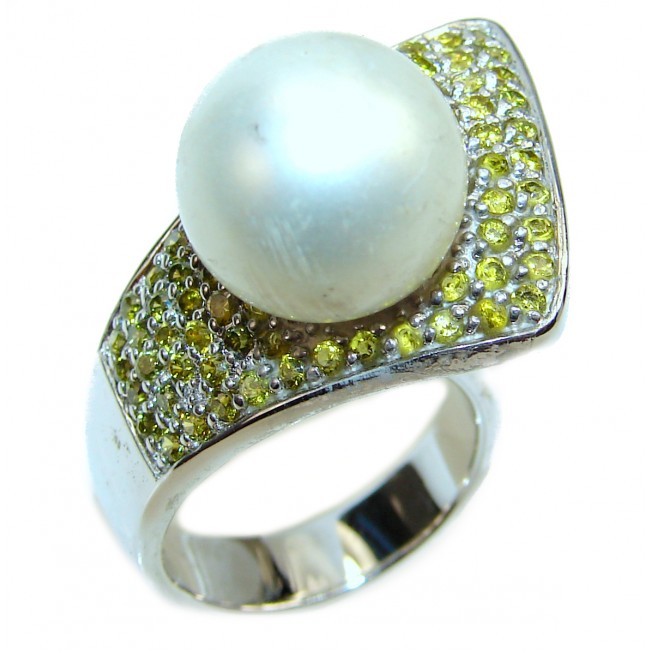 Pearl yellow Saphire .925 Sterling Silver handmade ring size 5 1/4