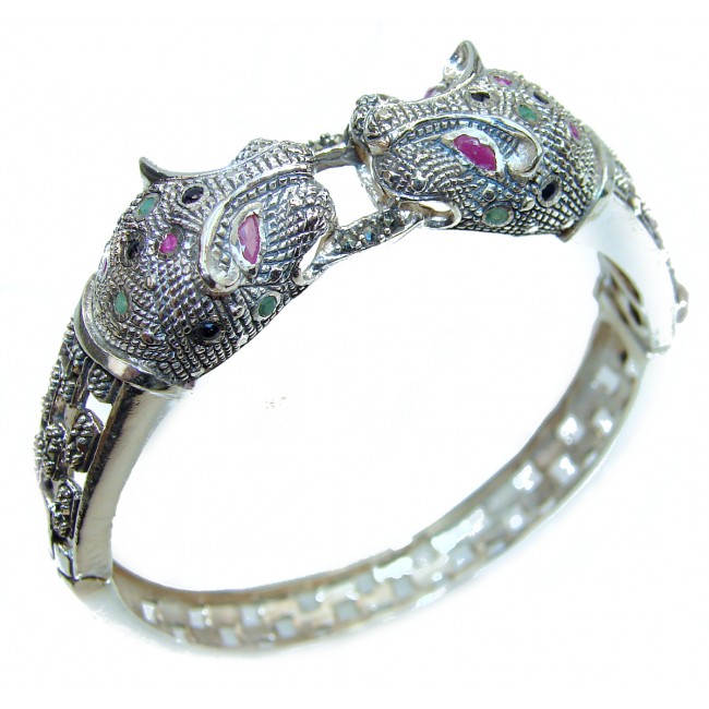 Luxurious Precious Panther .925 Sterling Silver Bracelet