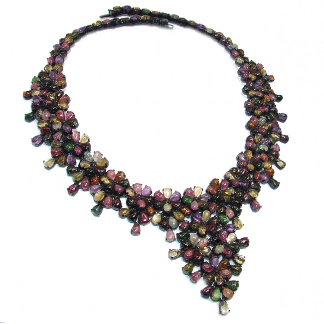 Pink Garden Authentic Brazilian Watermelon Tourmaline .925 Sterling Silver handcrafted transforming necklace