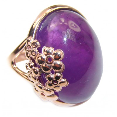 Purple Beauty 48.5 carat Amethyst 18K Gold over .925 Sterling Silver Ring size 6 1/2