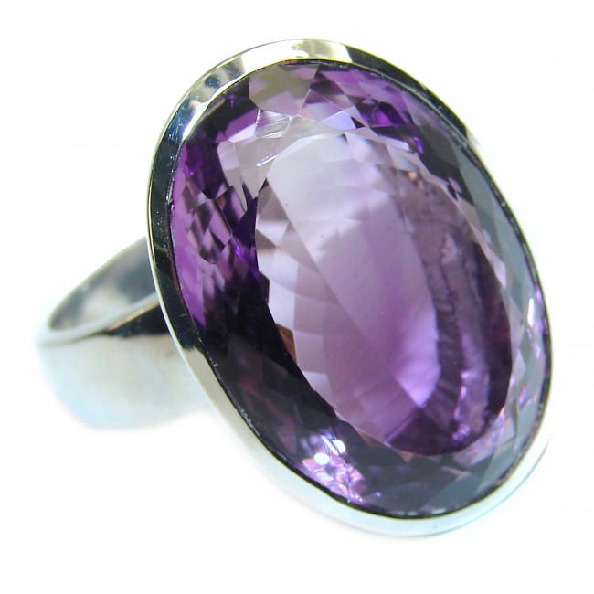 Purple Beauty 48.5 carat Amethyst .925 Sterling Silver Ring size 8