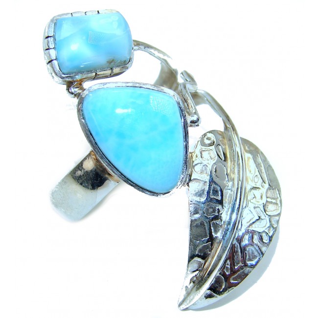 Amazing quality Larimar .925 Sterling Silver handmade ring size 10
