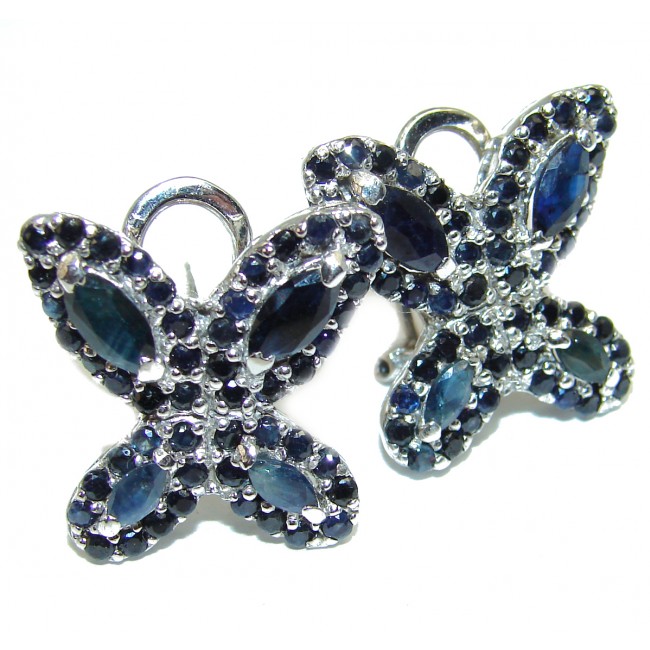 Genuine Sapphire .925 Sterling Silver handmade earrings