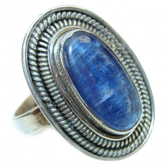 Authentic Blue Kyanite .925 Sterling Silver handmade Ring s. 10