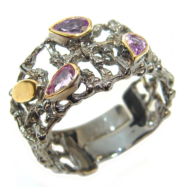 Purple Beauty 4.5 carat Amethyst 18K Gold over .925 Sterling Silver Ring size 8