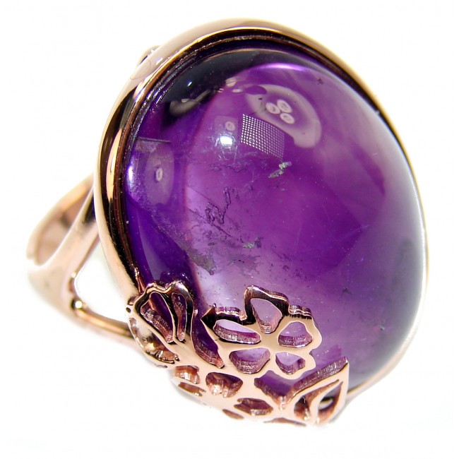 Purple Beauty 48.5 carat Amethyst 18K Gold over .925 Sterling Silver Ring size 7 1/4